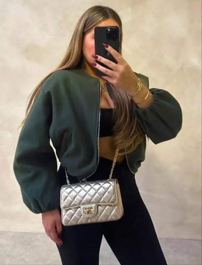 Aurelia Cropped Bomber Jacket