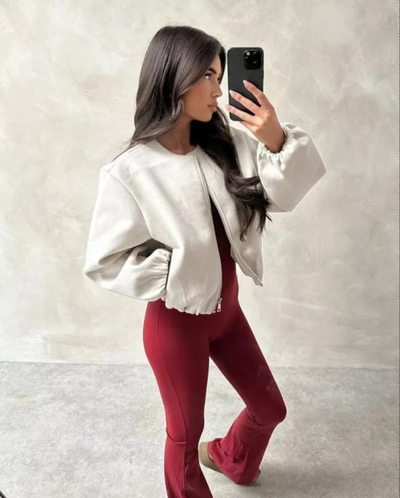 Aurelia Cropped Bomber Jacket