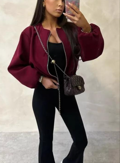 Aurelia Cropped Bomber Jacket